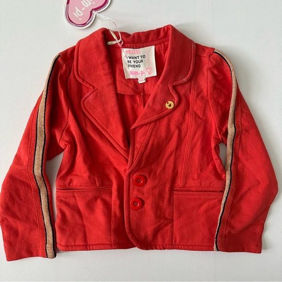 Mim-pi Orange Blazer Size 104 (4 years) Girls - Picture 3 of 11